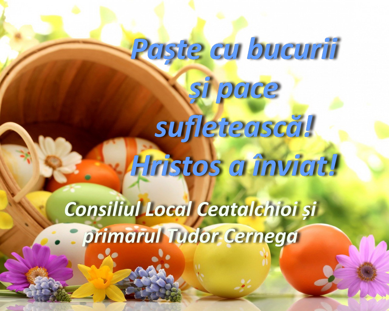 Consiliul Local Ceatalchioi și primarul Tudor Cernega vă urează Paște fericit!