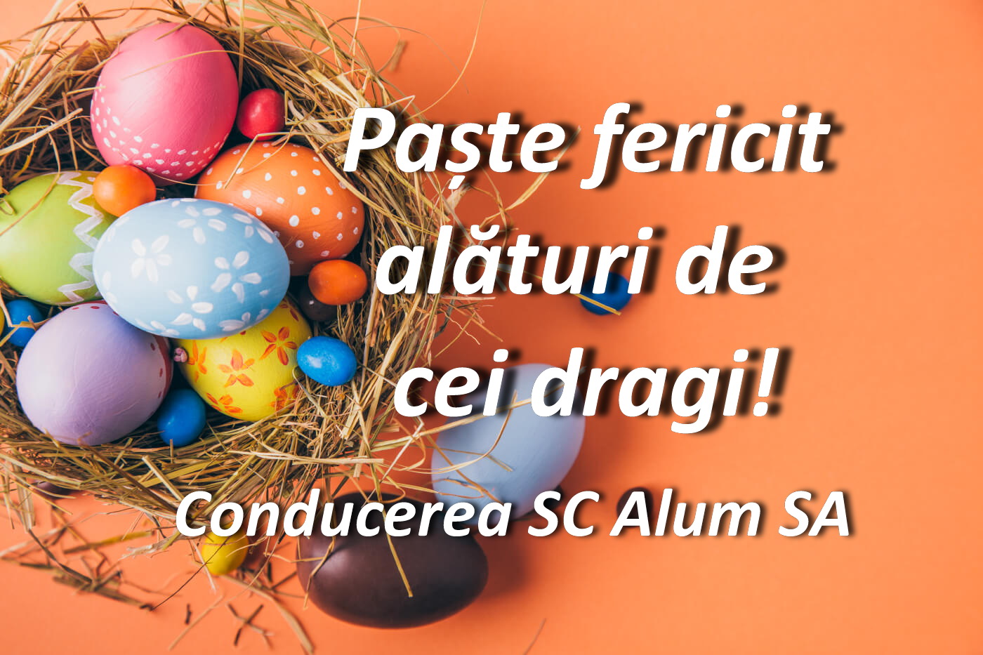 Conducerea SC Alum SA vă urează Paște fericit!